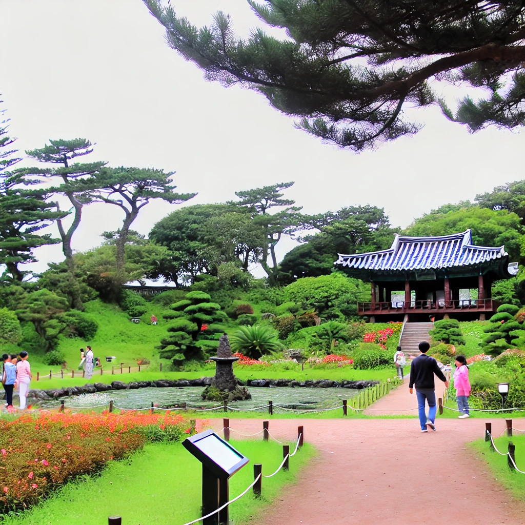 翰林公園是一個綜合性的公園，內有濟州石文化展示、植物園和地下溶洞。這裡的自然景觀和文化展覽交融，是一個適合全家遊玩的好地方