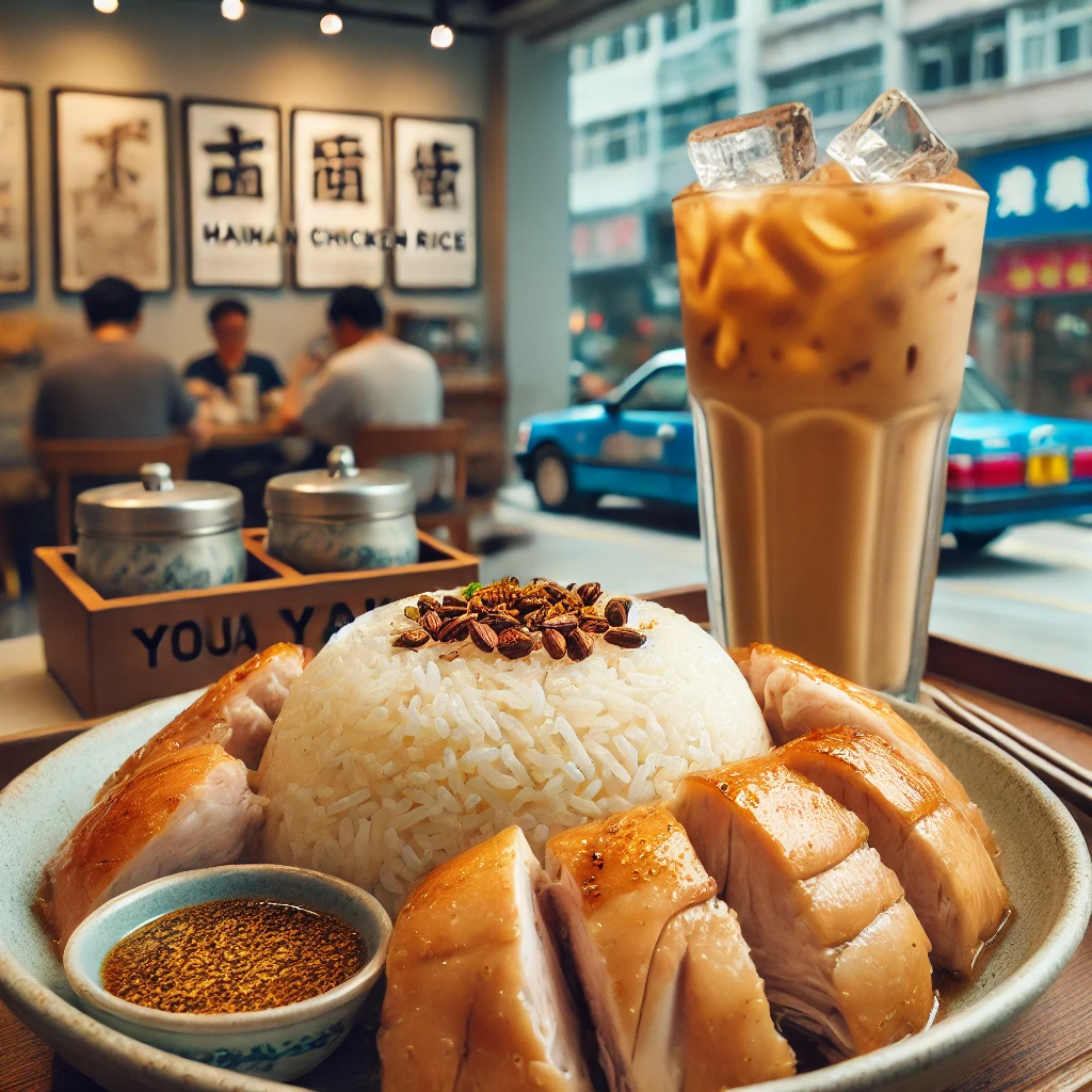 香港必吃茶餐廳-翠華餐廳的海南雞飯與凍鴛鴦